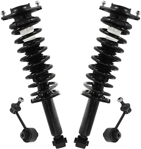 Vista 23 de Detroit Axle - Kit de 4 piezas RWD Puntales Delanteros Barras Estabilizadoras para Ford F-150 2021 2022 2023 2024, 2 Puntales con Resorte Helicoidal