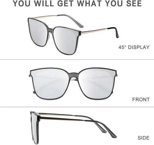 Vista 4 de Duco - Lentes de sol redondos vintage para mujeres y hombres con protección UV de moda para la playa