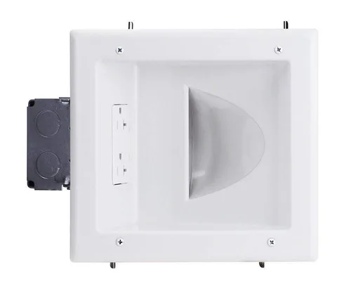 Vista 10 de DATA COMM Electronics 45-0231-WH - Caja de salida de medios empotrable USB, gestión de cables en la pared, receptáculo dúplex, puertos USB dobles