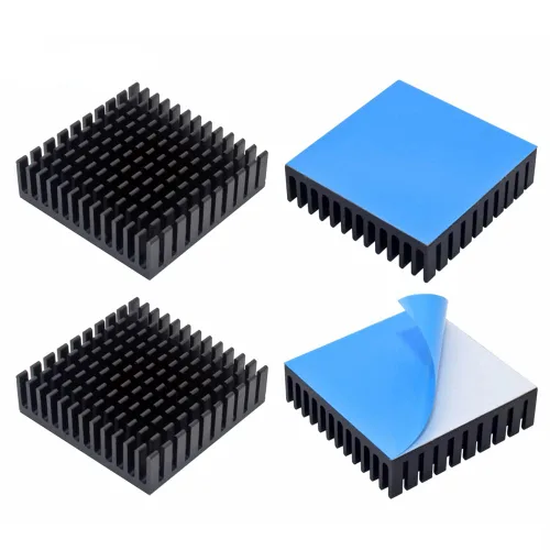 Vista 15 de Disipador de calor de aluminio negro con cinta adhesiva conductora térmica, enfriador de disipador de calor de 9 × 9 × 0.197 in para enfriar