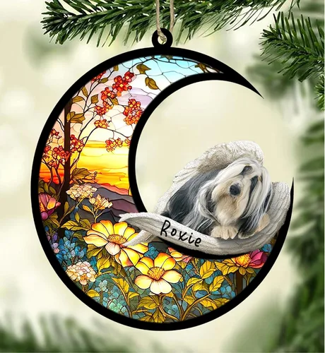 Vista 70 de Atrapasoles conmemorativo personalizado para perros, adorno navideño de Airedale Terrier, recuerdo por pérdida de mascota, regalos conmemorativos