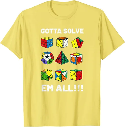 Vista 69 de Competitive Puzzle Cube Gotta Solve Em All Speed Cubing T-Shirt Asphalt Grey
