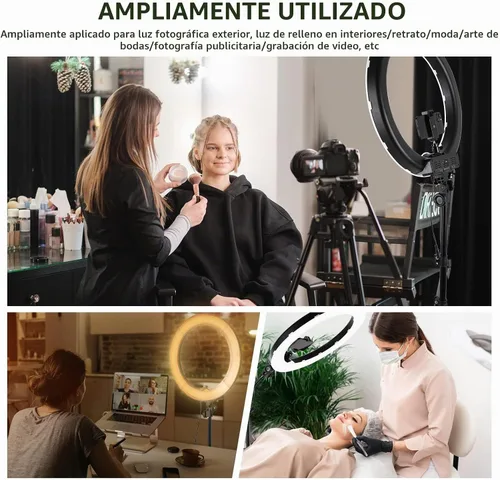 Vista 7 de NEEWER Luz de anillo de 18 pulgadas, 55 W regulable 5500K luz con 240 LED