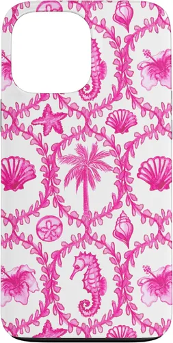 Vista 23 de Funda rosa hawaiana para iPhone 16 Coastal Nieta Coco Girl Preppy