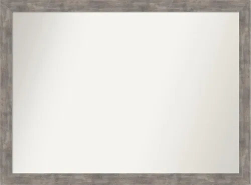 Vista 31 de Amanti Art Silver Bathroom Mirror for Over Sink, 26x45 Custom Made Marred Pewter Rectangle Vanity Mirror, Oversize Casual Wood Frame, Hangs Estaño