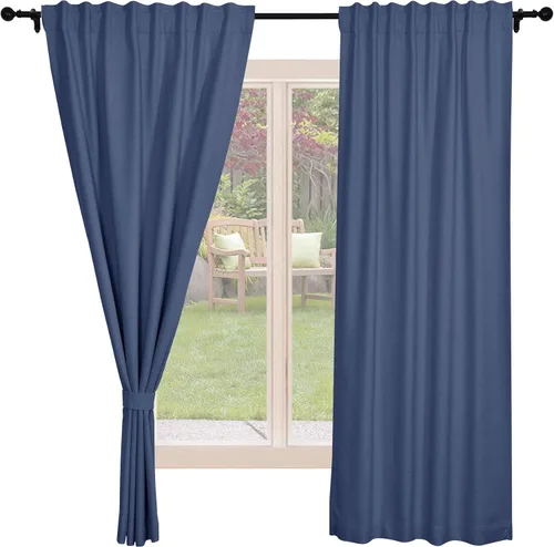 Vista 12 de Frelement Cortinas opacas de lino natural, paneles de cortinas con bolsillo para barra y pestaña trasera, para sala de estar, cortinas