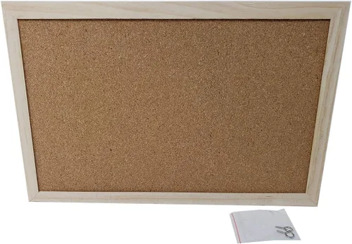 Vista 2 de Mini tablón de anuncios de corcho con marco de madera, 12 x 8 pulgadas para el hogar, la oficina o el dormitorio
