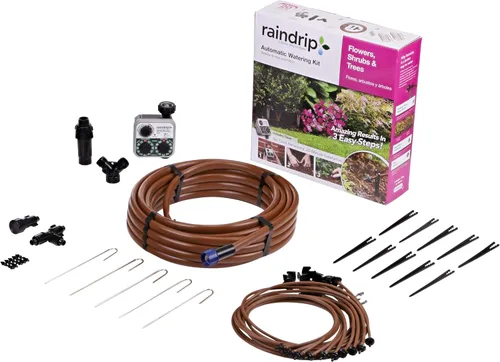 Vista 12 de Raindrip R560DP Sistema de riego por goteo, sistema de riego por goteo automático con temporizador para maceteros y canastas colgantes, riega hasta