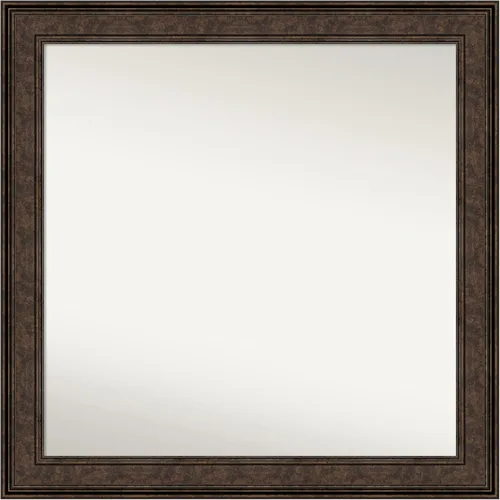 Vista 885 de Amanti Art Espejo de pared personalizado no biselado (25 x 25 pulgadas), marco de bronce acentuado, varios tamaños personalizados, espejo de baño