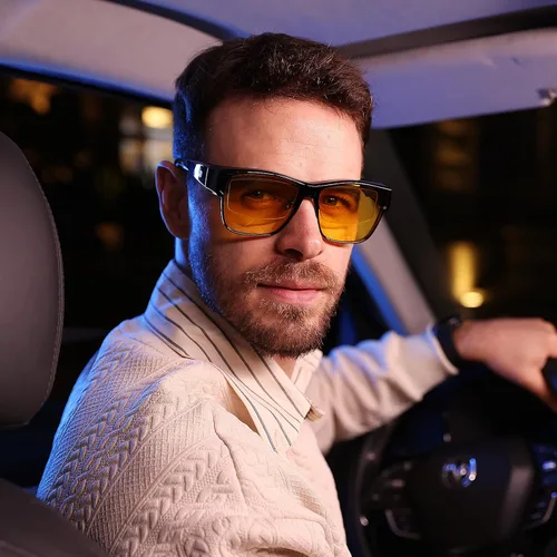Vista 6 de DUCO Lentes de conducción de visión nocturna para hombres y mujeres, antirreflejos, polarizados, amarillos, lentes nocturnos, 8990Y, Lente de visión