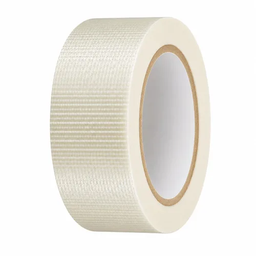 Vista 12 de T.R.U. FIL-835B/D cinta de filamentos cruzados transparente: 60 yardas. Transparent Fiberglass-Reinforced Strapping Tape; Tear Resistant for