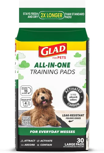 Vista 15 de Glad Almohadillas para cachorros de carbón negro para mascotas, almohadillas desechables súper absorbentes para orina de perro, almohadillas