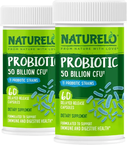 Vista 10 de NATURELO Probióticos para la salud digestiva - 50 mil millones de UFC, suplemento diario de 11 cepas - Estimula el sistema inmunológico, liberación