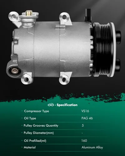 Vista 132 de SCITOO Compresor de CA para T-oyota Yaris 1.5L 2007 2008 2009 2010 2011 2012 2013 AC Compressor 639839 157318 158318 6512467