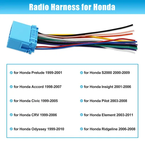 Vista 2 de Adaptador de Arnés de Cable de Radio de Coche de Reemplazo para Arnés de Cableado de Estéreo Selecto de Honda y Acura