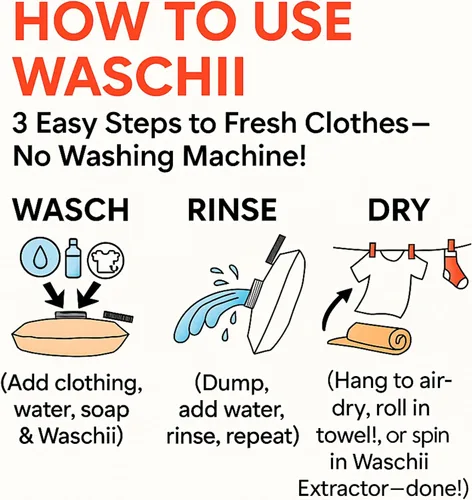 Vista 4 de Waschii Pocket-Sized Travel Clothes Washer for Camping, Hostels & Vanlife – Compact, Leakproof, Eco-Friendly – No Power or Sink Needed