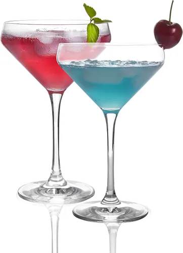 Vista 5 de Crystal Martini - Juego de 4 vasos de cóctel de 11 onzas con caja de regalo de alta calidad, fuertes, sin plomo, transparente
