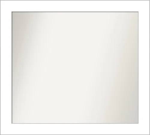 Vista 72 de Amanti Art Espejo de baño blanco para sobre el fregadero, 24 x 26 pulgadas, espejo rectangular blanco y blanco, marco de madera contemporáneo