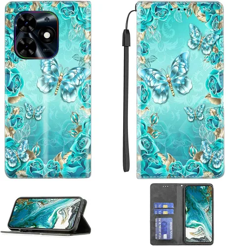 Vista 200 de Aroepurt Funda para UMIDIGI G1 Plus compatible con UMIDIGI G1 Plus Funda para teléfono Funda de piel sintética con función atril magnética CPT15