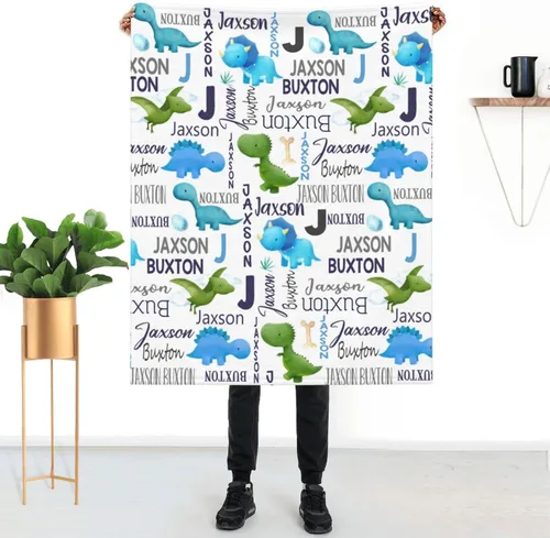 Vista 20 de Mantas de bebé personalizadas para niñas y niños con nombre, mantas personalizadas para niños, artículos de bebé personalizados, regalos Elefante