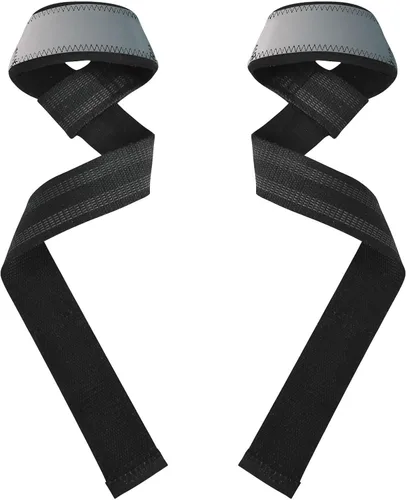 Vista 2 de Grey Gradient Wrist Wraps and Lifting Straps 26" Neoprene Padded Gym Workout Straps for Weightlifting, Gym, Deadlift, Workout