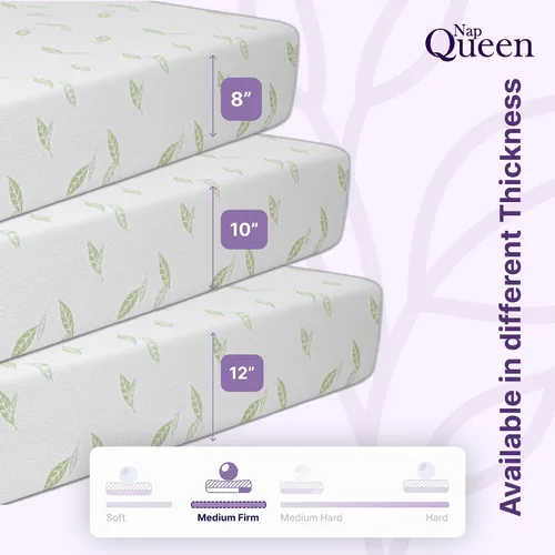 Vista 10 de NapQueen Individual, colchón de espuma viscoelástica de 6 pulgadas con té verde Anula, cama en caja, certificado CertiPUR-US