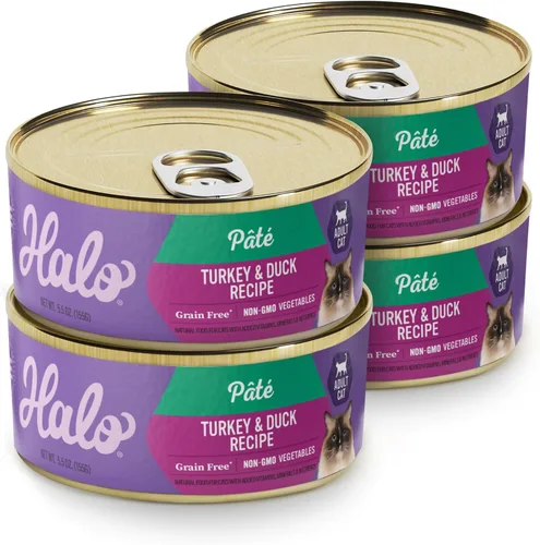 Vista 11 de Halo Comida húmeda de paté para gatos, receta de pollo real, lata de 5.5