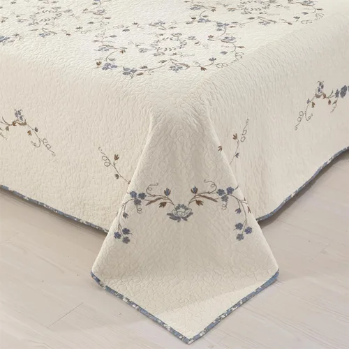 Vista 93 de Mixinni - Juego de colcha reversible de 2 piezas, tamaño individual, color beige, con patrón bordado elegante, juego de edredón y funda de almohada