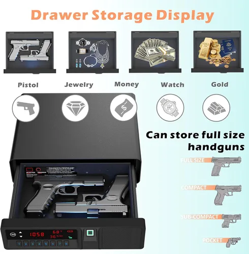 Vista 4 de Z ZLJUAN Pistola deslizante de acceso rápido para pistola con pantalla LCD de temperatura, humedad, tiempo, advertencia de batería baja, estado