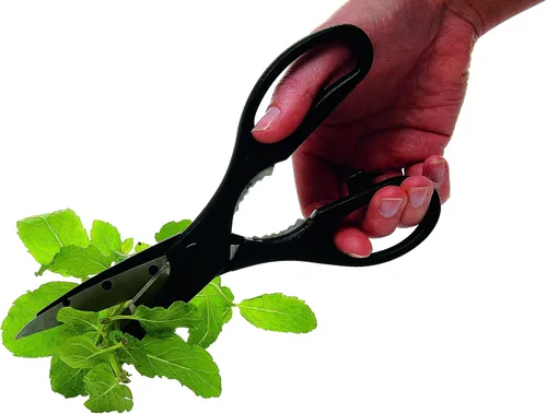 Vista 4 de KitchenCraft KCSCISSORMP - Tijeras de cocina y abrebotellas, acero inoxidable, 8.3 in, color negro