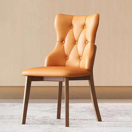 Vista 19 de Upholstered Dining Chairs with Backrest,Kitchen Chairs Leather,Living Room Chair with Wood Legs for Home, Restaurant, Hotel, Conference Room Grey
