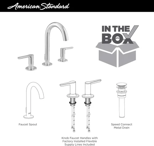 Vista 6 de American Standard 7105801.GN0 Studio S - Grifo de baño generalizado de 8 pulgadas, 1.2 GPM, oro cepillado