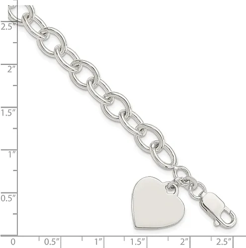 Vista 4 de ICE CARATS 925 Sterling Silver Engraveable Heart Link Bracelet Fancy Charm Love Fine Jewelry For Women Gifts For Her