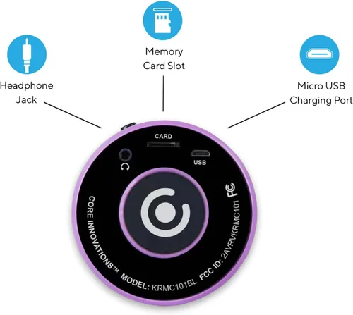 Vista 9 de Micrófono de karaoke inalámbrico Bluetooth con altavoces incorporados + grabación HD, micrófono portátil de mano Lila