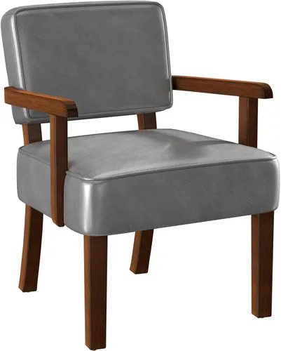 Vista 14 de FAGAGA Juego de 2 sillas de acento de pana con mesa, sillones modernos de mediados de siglo con marco de madera maciza, sillas de lectura y descanso