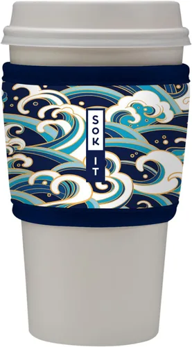 Vista 89 de Sok It HotSok Coffee & Tea - Funda de neopreno con aislamiento reutilizable (floral abstracto)