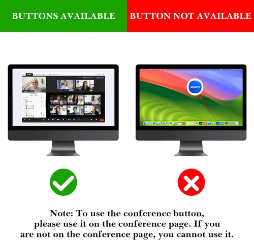 Vista 2 de Linkidea Botón de reunión de zoom USB para Windows, inicio/detener video, silenciar/desactivar el micrófono, compatible con la aplicación Zoom