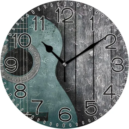 Vista 9 de ALAZA Reloj de pared cardenal de pájaro rojo de invierno, funciona con pilas, sin tictac, de cuarzo, analógico, rústico, rústico, reloj redondo