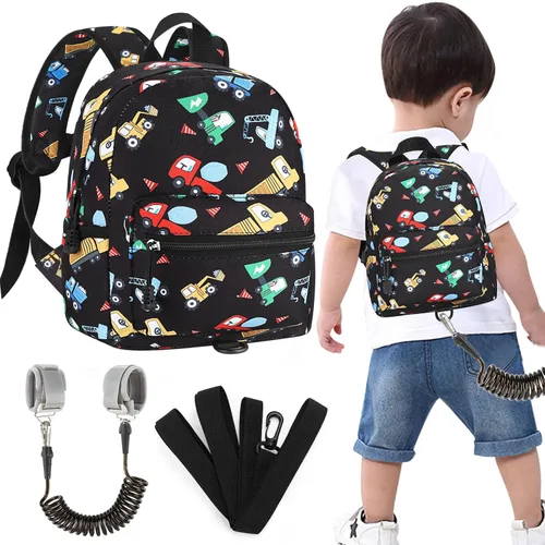 Vista 8 de Accmor Mochila para niños pequeños con correa, lindas mochilas para niños con eslabón de muñeca antipérdida, mini mochila para bebé, arnés