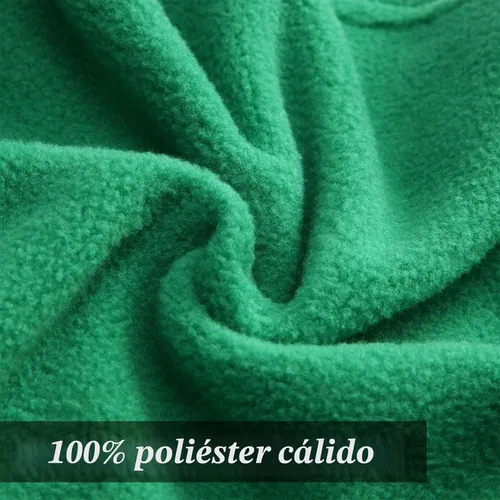 Vista 2 de SATINIOR Suéter de forro polar elástico para perro, chaleco calentador de poliéster, chaqueta sin botones con correa de anillo en D, abrigo con verde