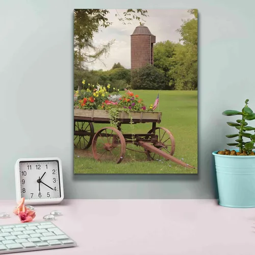 Vista 4 de Epic Graffiti 'Clayton Flower Wagon' por Lori Deiter, lienzo para pared, 12 x 16 pulgadas