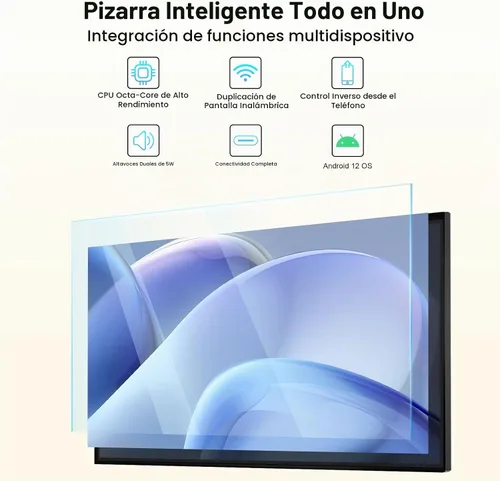 Vista 2 de Placa inteligente de 49 pulgadas, 8 núcleos 8K Android 12, chip RK3588, 8GB+64GB, duplicación inalámbrica Eshare con control de teléfono
