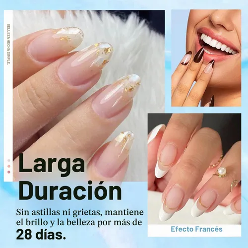 Vista 2 de AZUREBEAUTY - Polvo de inmersión transparente para uñas, básico, transparente, para uñas francesas de cristal y acrílicas, manicura