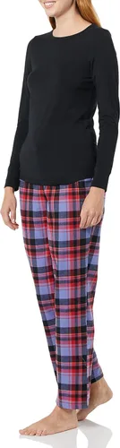 Vista 3 de Tienda Essentials Women's Lightweight Flannel Pant and Long-Sleeve T-Shirt Sleep Set