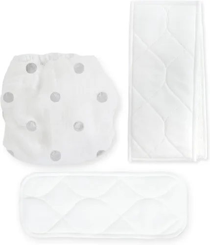 Vista 16 de SmartNappy - Muselina de algodón de Amazing Baby, funda híbrida para pañales de tela NextGen + 1 inserto reutilizable bi-fold + 1 refuerzo Mini