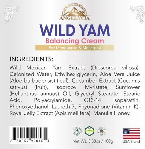 Vista 9 de ANGELYCIA Crema orgánica de ñame silvestre para el equilibrio hormonal, apoyo natural para la menopausia, la perimenopausia y el alivio del síndrome