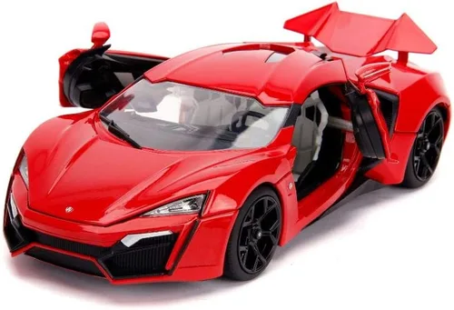 Vista 2 de Jada Fast & Furious Lykan Hypersport 1:18 - Coche fundido a presión y figura de Dom de 3 pulgadas, juguetes para niños y adultos