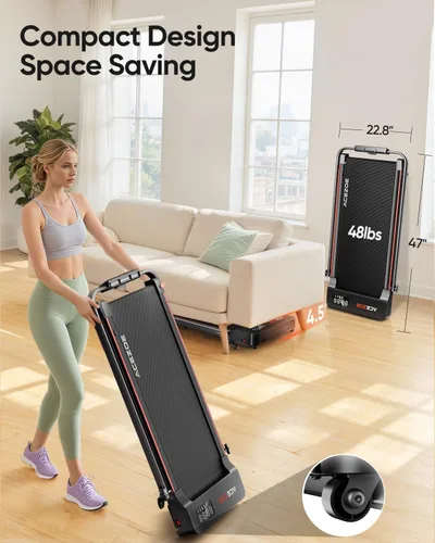 Vista 8 de Acezoe Walking Pad with 10% Incline & Dual LED Display,4 in 1 Foldable Treadmill for Home Small Office, Compact Under Desk Treadmill with Handle