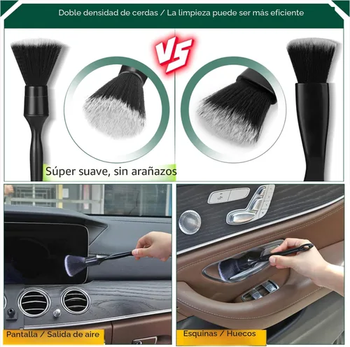 Vista 4 de Fitosy Kit de cepillo de limpieza de polvo para interior de coche, putty de silicona suave para ventilaciones del salpicadero, cepillos de detalle
