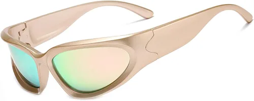 Vista 12 de LASPOR Gafas de sol deportivas envolventes para mujeres y hombres, lentes deportivos Y2K